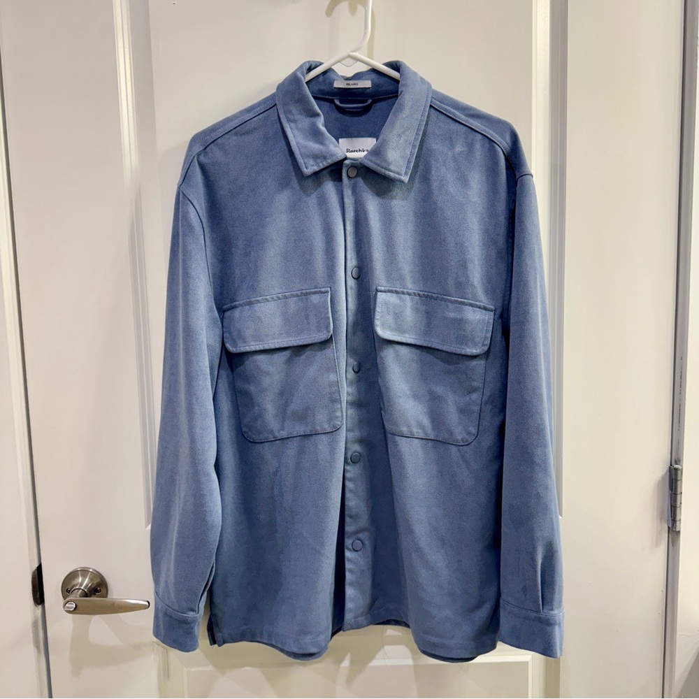 Men’s Bershka Blue Button-Up Jacket